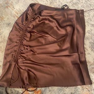 White fox mini skirt